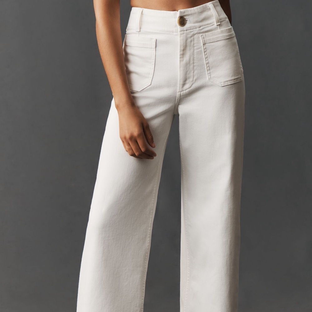 Maeve Colette White Wide-Leg Pant